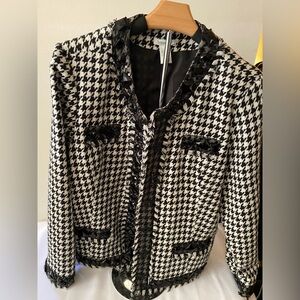 Laura Ashley Houndstooth Rhinestone Embellished Blazer Size L
